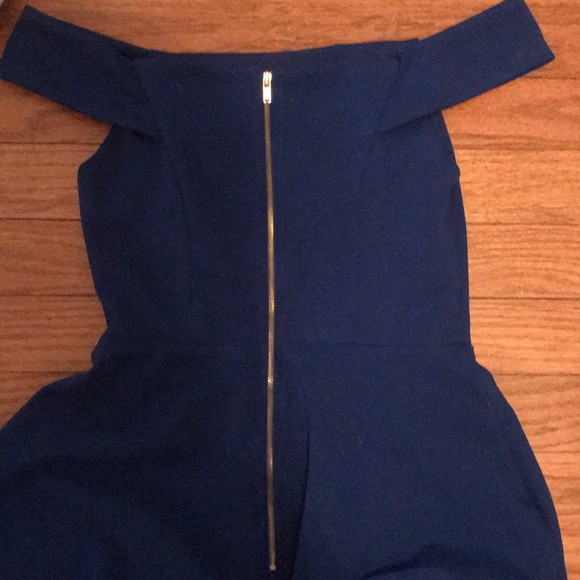 off the shoulder blue formal dress - Picture 3 of 3